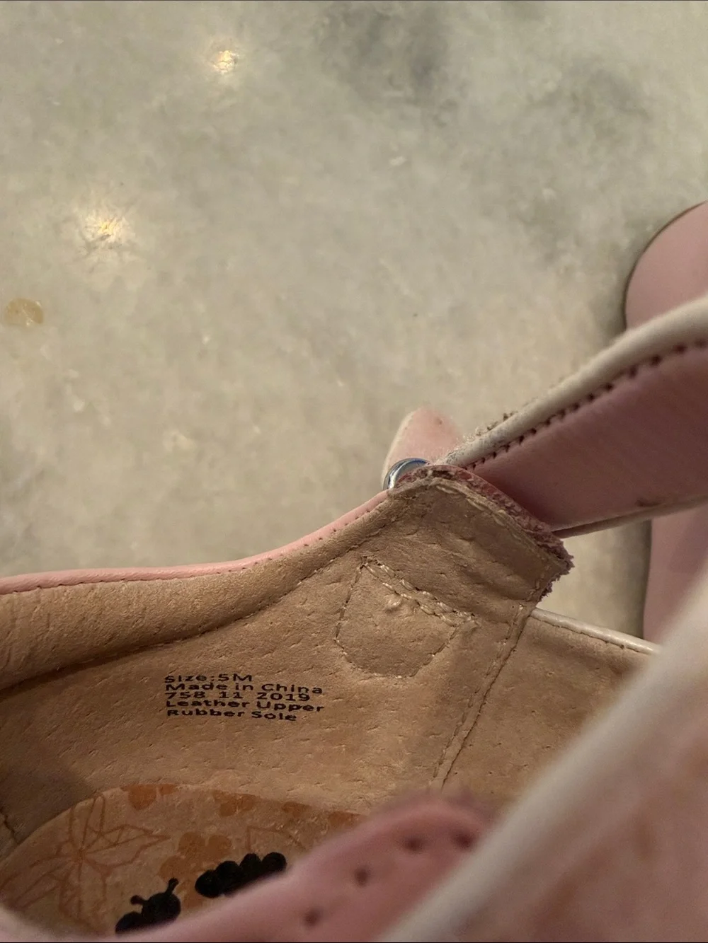 Girls Pink Mary Jane Dress Shoes with Hook-and-Loop Strap
